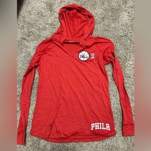 Philadelphia 76ers Adidas Hooded Shirt Women’s Size Medium